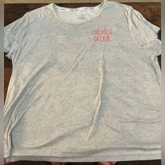 Rae Dunn Gray and Pink Pajama Set - Picture 3 of 4